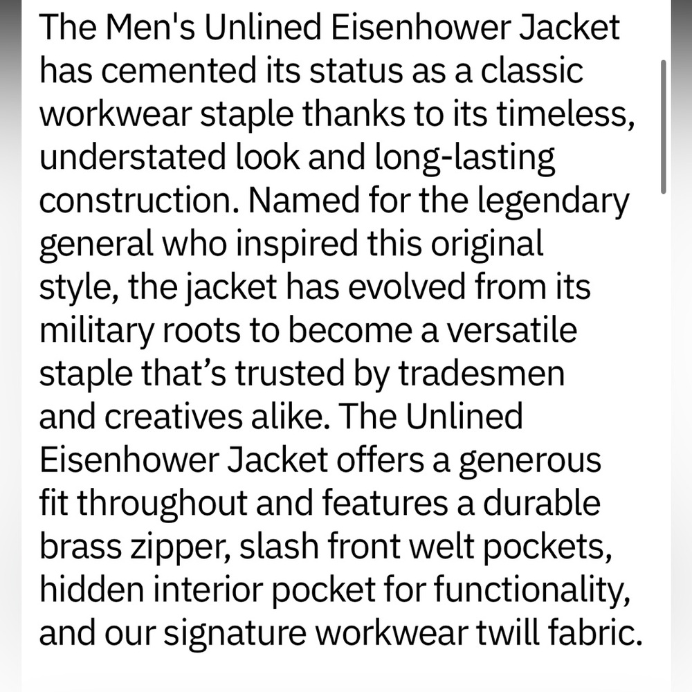 Dickies Unlined Eisenhower "Gas Chore" Jacket Black Size Large NEW - Picture 14 of 14
